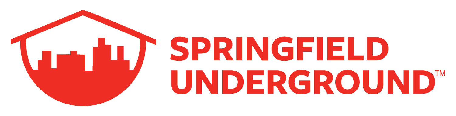 Red logo with city skyline and Springfield Underground text.